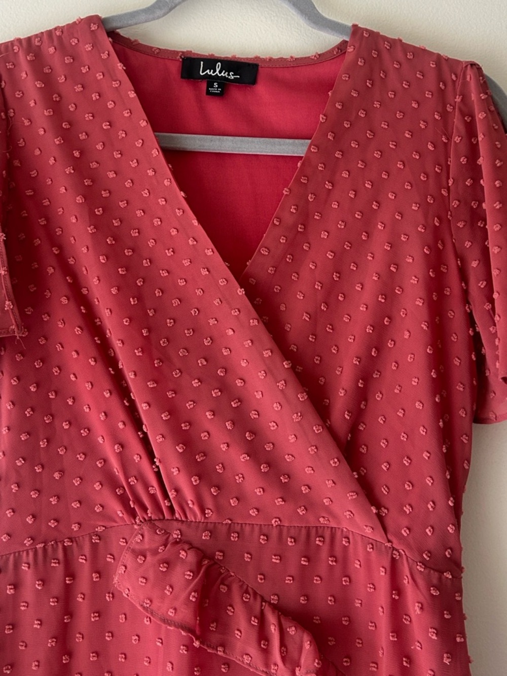 Lulu's Dusty Rose Ruffle Wrap Midi Dress - Picture 5 of 16